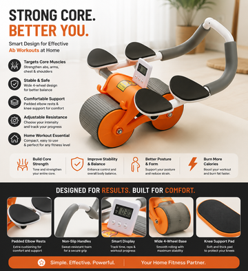 Auto Rebound Abs Wheel With Elbow Support