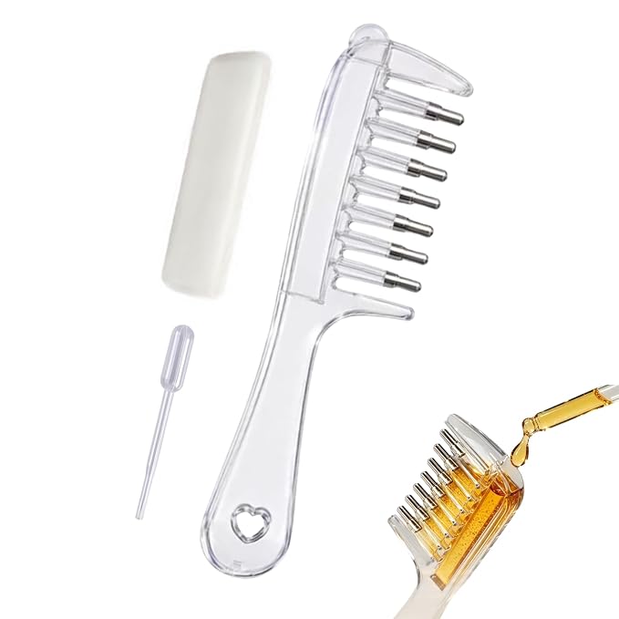 2-in-1 Hair Oil Applicator Comb with Roller Ball –  for Faster & Mess-Free Hair Oiling