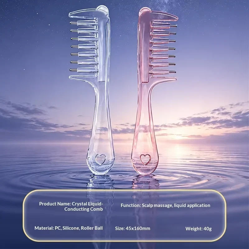 2-in-1 Hair Oil Applicator Comb with Roller Ball –  for Faster & Mess-Free Hair Oiling